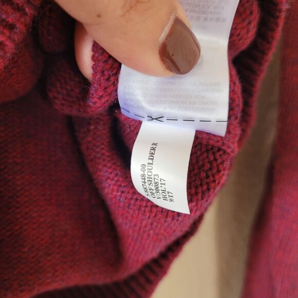 Banana Republic Cashmere Merino Wool Burgundy Red Sweater Sz Xsmall Ruffle Neck - Picture 4 of 6